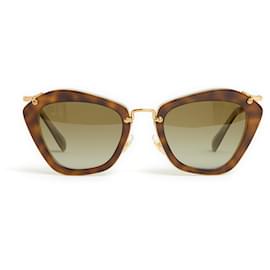 Miu Miu Cateye Sonnenbrille Schildpatt Acetat Goldfarben