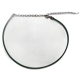 Collana Lalique in argento e silicone verde scuro