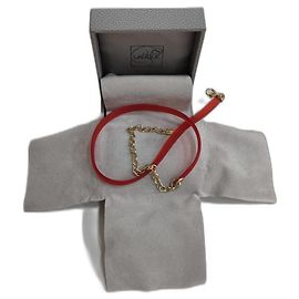 Collana Lalique in placcato oro e silicone rosso dorato