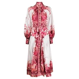 Robe midi Zimmermann Wavelength Placement Phoenix en soie blanche