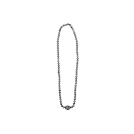 Collana con pietra di luna e diamanti con perline grigie Bavna - Autre Marque