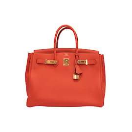 Rosso Capucine Hermes Togo 35 Borsa Birkin - Hermès