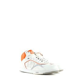 DIOR - Sneakers B27 High in pelle bianca e arancione (T43)