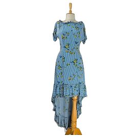 Baum und Pferdgarten Kleid aus Viscose blau mehrfarbig