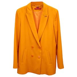 Hugo Boss Double-Breasted Blazer in Orange Polyester