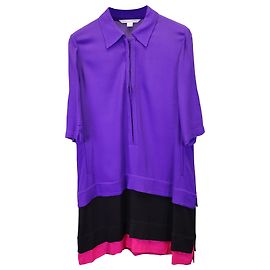 Abito chemisier a strati colorblock di Diane Von Furstenberg in viscosa multicolore