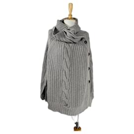 Poncho Cardigan Repeat Marron Laine Mérinos M - Autre Marque