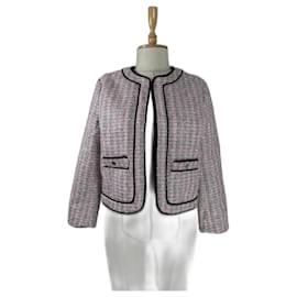 Maje Short Tweed Jacket Pink Multi