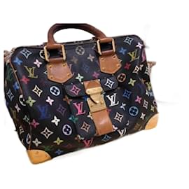 Borsa Louis Vuitton Speedy 30 Multicolore Nero Pelle
