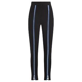 Pantalones Emilio Pucci con cremallera delantera negros y azules de seda
