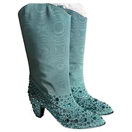 Gucci Lederstiefel Hellblau