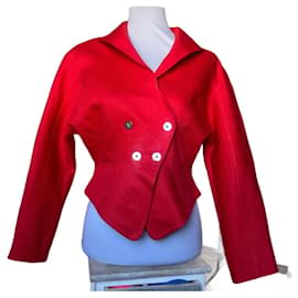 Giacca Thierry Mugler in lino rossa