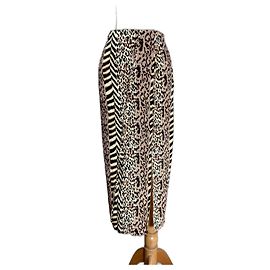 Nanushka Animal Print Viscose Skirt