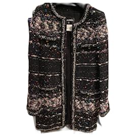 Chanel Supermarket Collection Tweed Jacke Schwarz Bunt