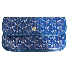 Goyard Clutch Bag Blue Leather