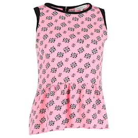 Top Peplo Stampato Sandro Paris in Poliestere Rosa