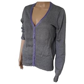 Petit Bateau Fein gestreifte Strickjacke aus Baumwollstrick