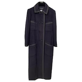 Abrigo Chanel de cachemira negro y azul