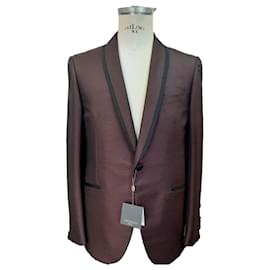 Completo uomo Corneliani in lana e seta nero rosso scuro - Autre Marque