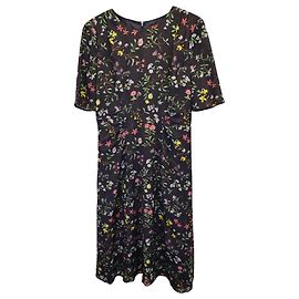 Altuzarra Sylvia Kleid mit Blumendruck aus schwarzer Seide