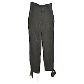 Pantalones de tencel Reformation de cintura alta kaki