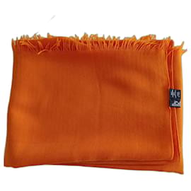 Sciarpa Hermès in Cachemire e Lana Arancione