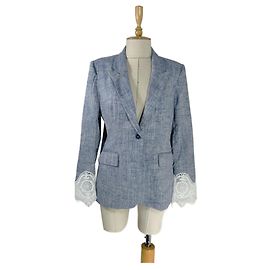 Anne Fontaine Vatxi Blazer Blau Leinenmischung