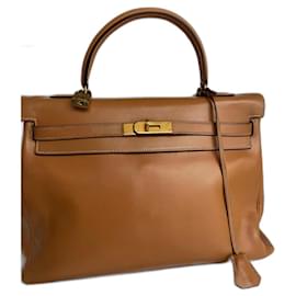 Hermès Kelly 35 Borsa in pelle color caramello