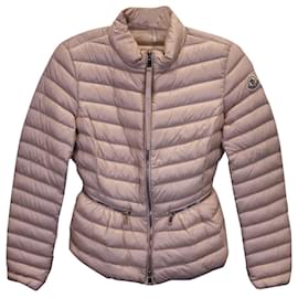 Moncler Daunenjacke aus pastellrosa Nylon