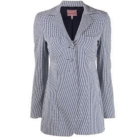 Blau-weiß karierter Blazer von Romeo Gigli