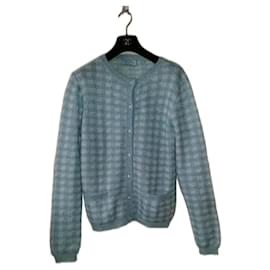 Gilet Prada en Mohair Blanc et Bleu Ciel