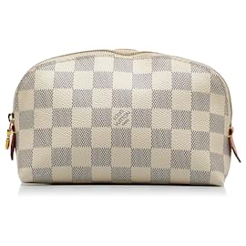 Custodia cosmetica Louis Vuitton Damier Azur bianca