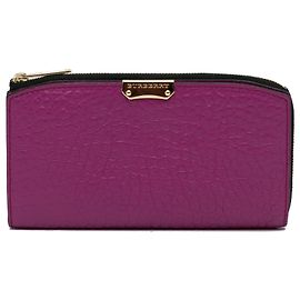 Burberry Purple Madison Leather Long Wallet