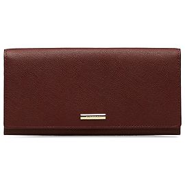 Cartera larga de cuero rojo de Burberry