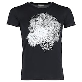Christian Dior Firework Grafik-T-Shirt aus schwarzer Baumwolle