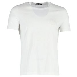 T-shirt girocollo con logo Versace in cotone bianco
