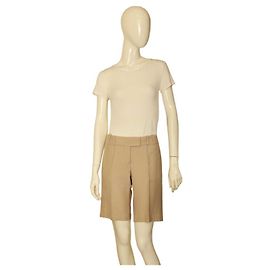 Pantaloncini Bermuda Chloé in misto lino beige