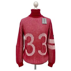 Balenciaga Rollkragenpullover aus Kaschmir Weiß Rot