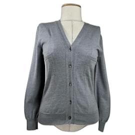 Miu Miu Strickjacke aus Wolle grau