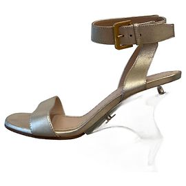 Sandali Christian Dior in pelle di agnello platino