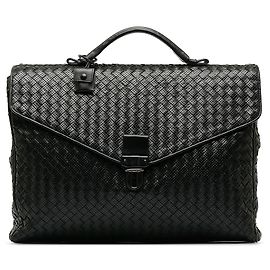 Cartella con busta traforata Intrecciato nero di Bottega Veneta