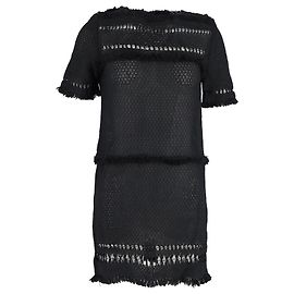 Vestido perforado Isabel Marant de viscosa negra