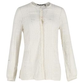 Blusa transparente de manga comprida Isabel Marant em algodão creme
