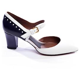 Décolleté Mary Jane Marni in pelle color eggshell
