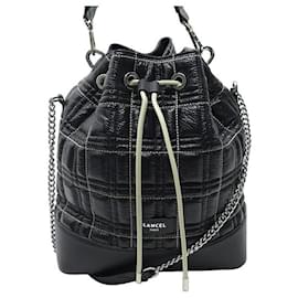 NUOVA BORSA A MANO LANCEL SECCHIELLO11131 BORSA A SECCHIELLO IN PELLE SEMI TRAPUNTATA NERA