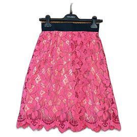 Dolce & Gabbana Rock aus rosa floraler Corded-Spitze