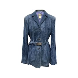 Versace Jacke aus blauem Wildleder L