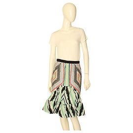Falda de seda multicolor con volantes Peter Pilotto Talla 42