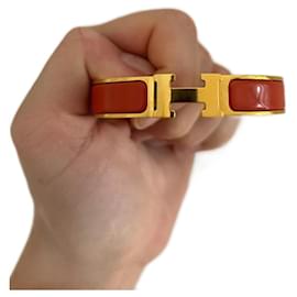Hermès Clic H bracelet silver orange