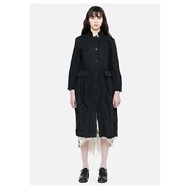 Autre Marque Abrigo negro con cuello mao Aleksandr Manamis
